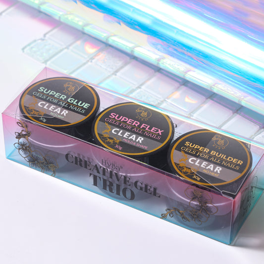 NEW! CREATIVE GEL TRIO Collection (3 pcs set) / Builder, Molding  & Glue Gels