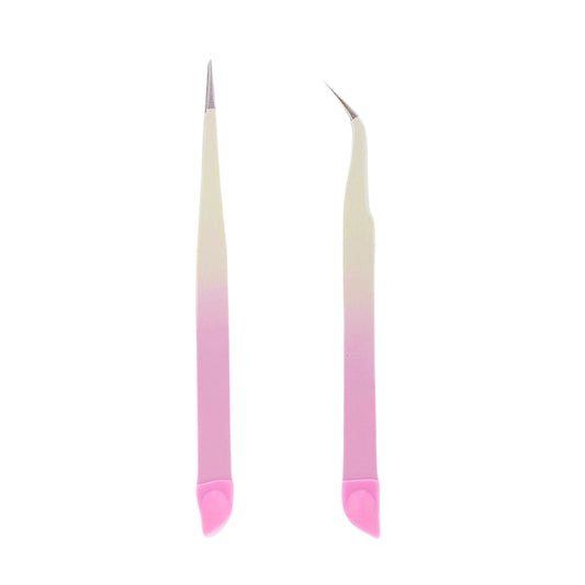 Tweezers Pink & White - 2 PACK - HYBA BEAUTY