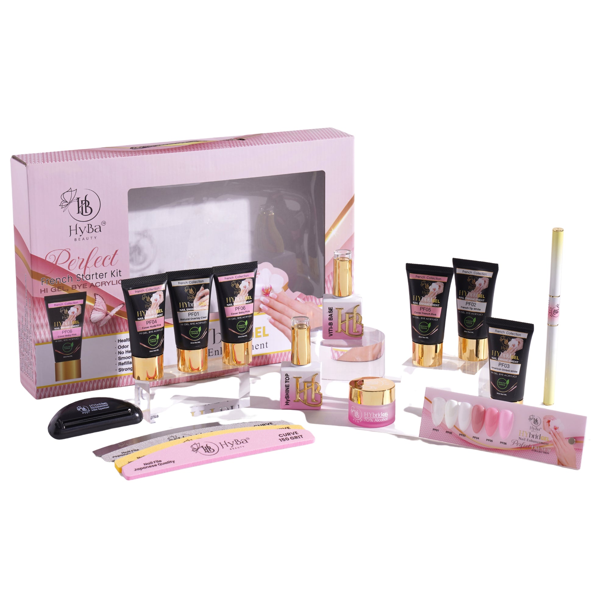 HYBRID GEL STARTER KIT  #1 Perfect FRENCH HyGEL Collection - HYBA BEAUTY