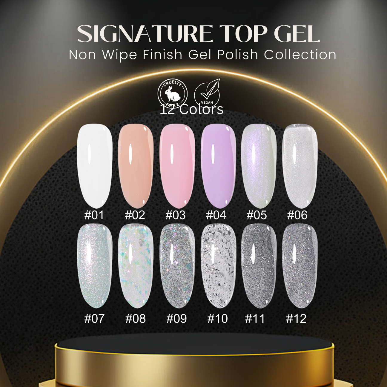 TOP GEL SIGNATURE Collection - 12 Colors - HYBA BEAUTY