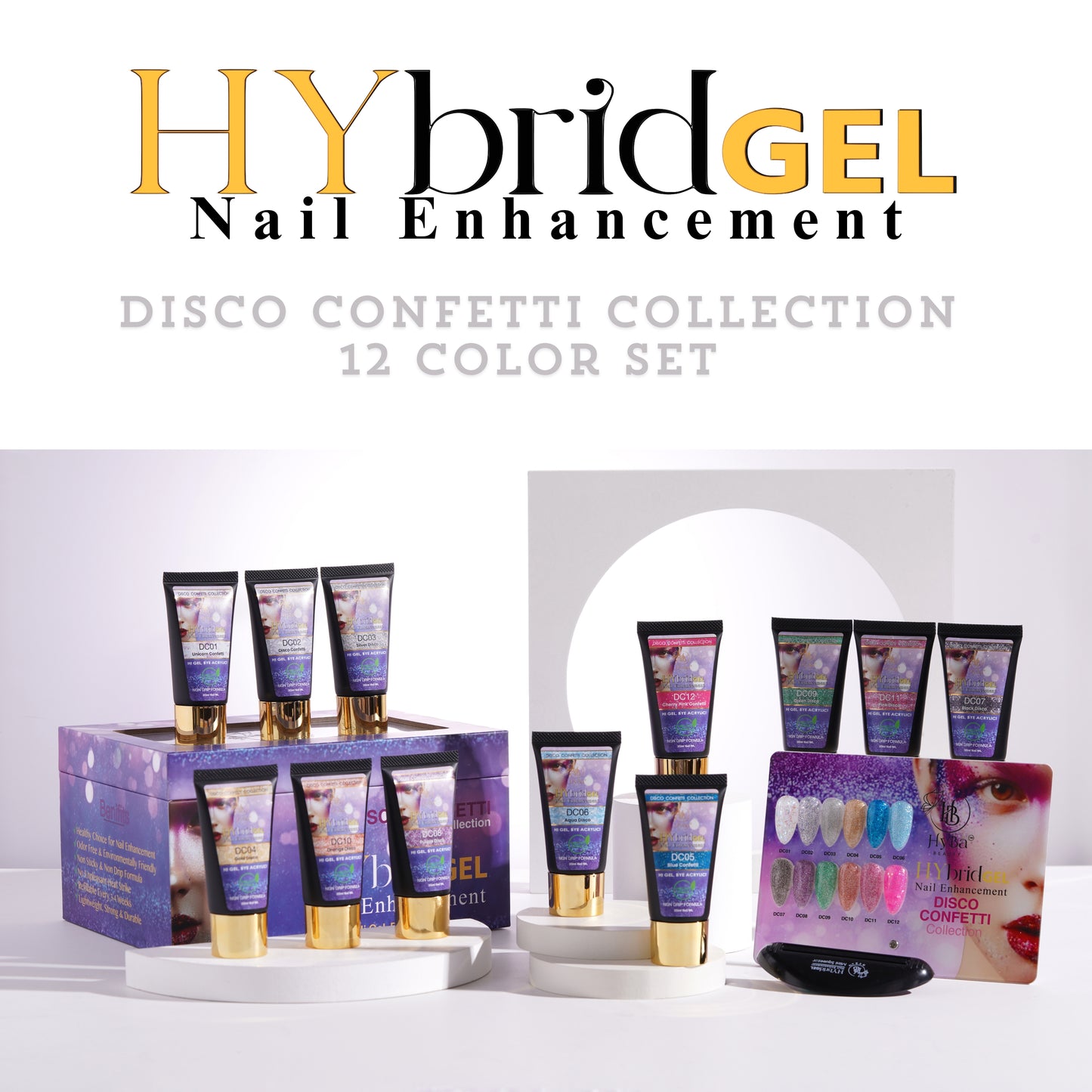 HYBRID GEL - #5 DISCO CONFETTI HyGEL Collection - HYBA BEAUTY