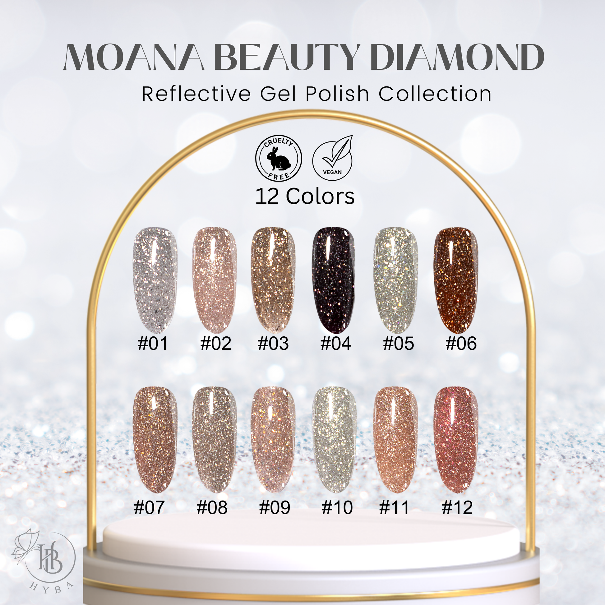 MOANA DIAMOND Collection - 12 colors - HYBA BEAUTY