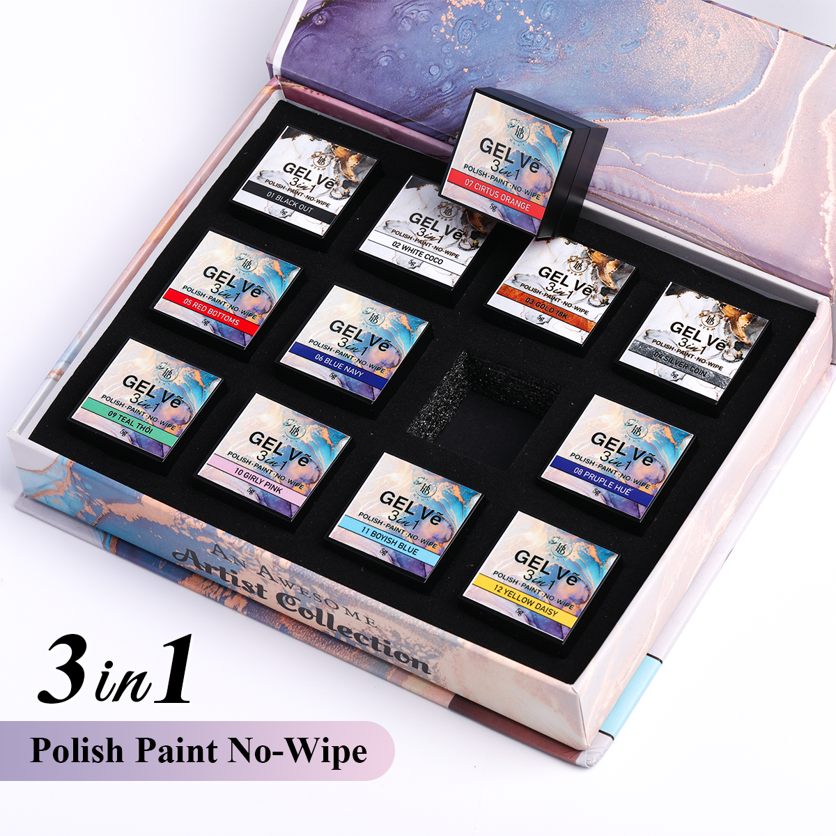 GEL Vẽ  Prime Collection Artist Gel / 12pcs set (5g each) - HYBA BEAUTY