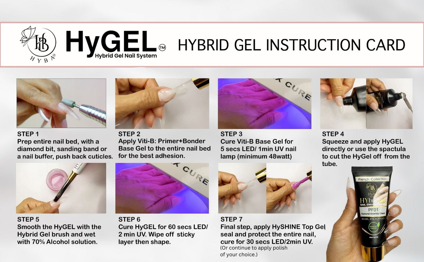 Hybrid Gel - HyGEL CLEAR 60ml - PF01 Natural Clear Overlay