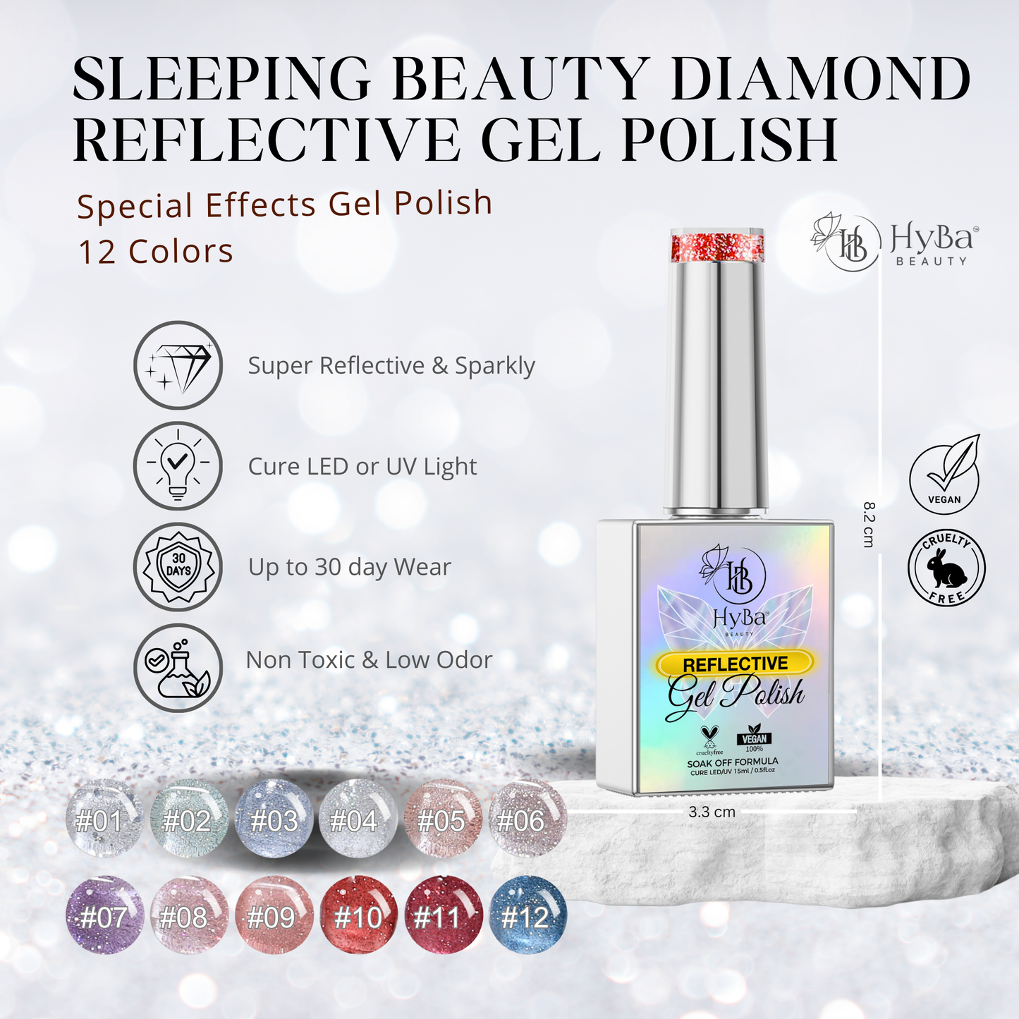 SLEEPING BEAUTY DIAMOND Collection - 12 colors - HYBA BEAUTY