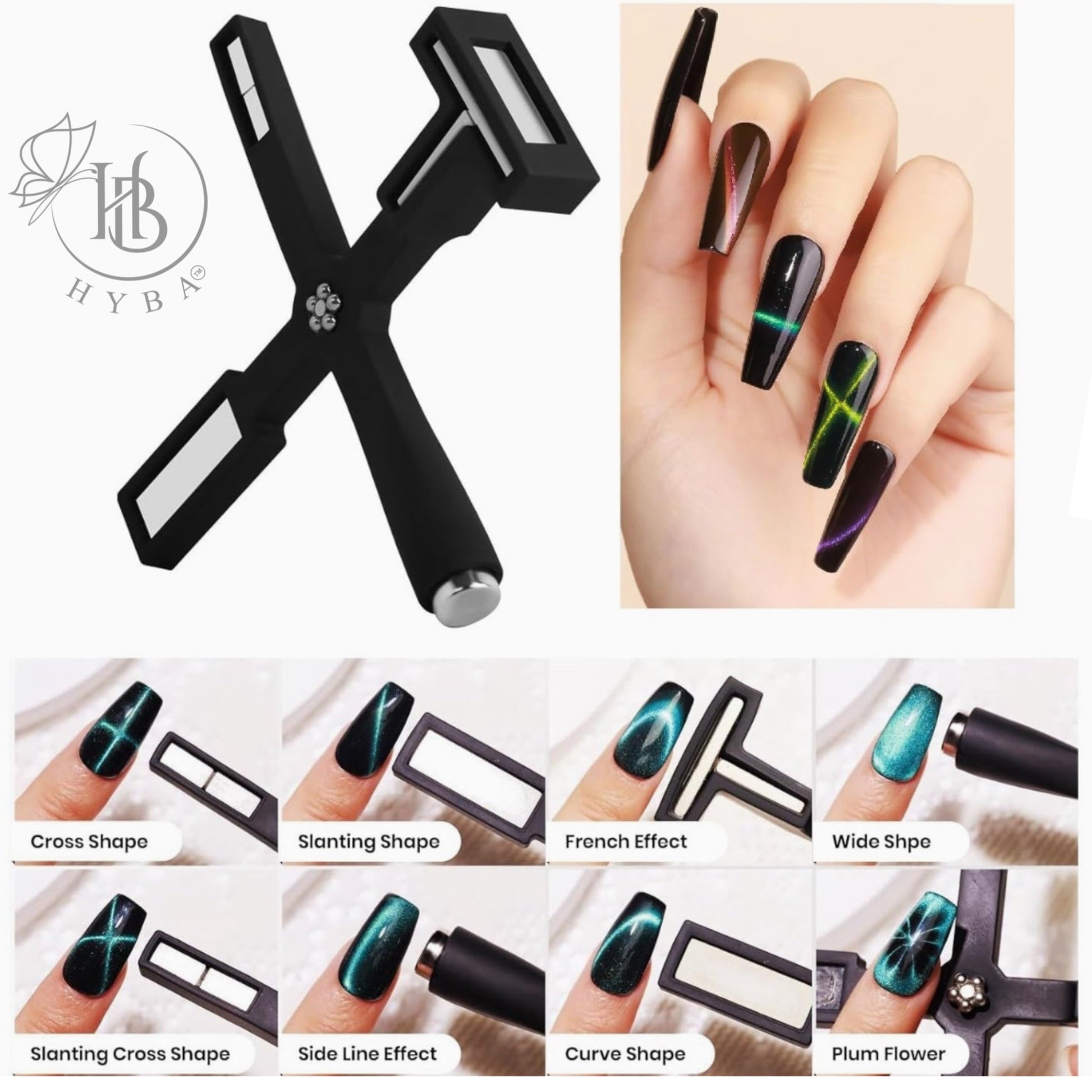 Cat Eye 5-in-1 Magnet for Gel Polish - Black - HYBA BEAUTY