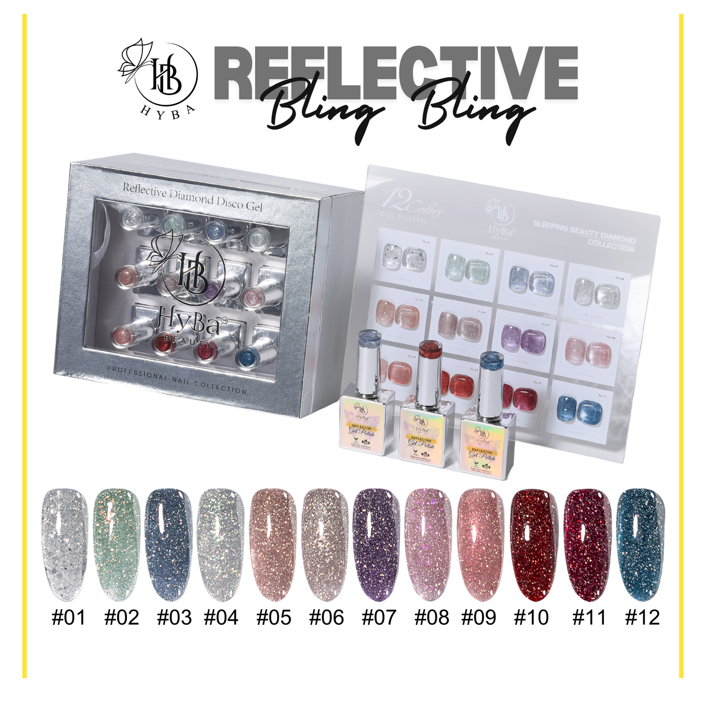 SLEEPING BEAUTY DIAMOND Collection - 12 colors - HYBA BEAUTY