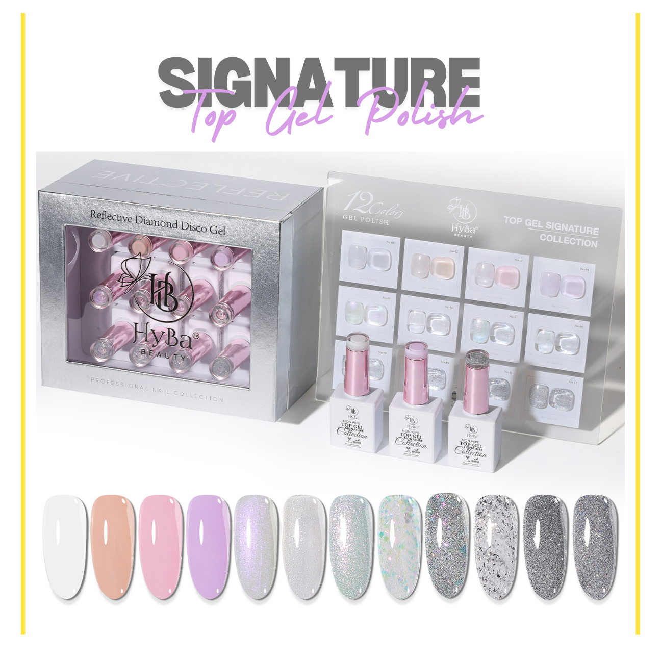 TOP GEL SIGNATURE Collection - 12 Colors - HYBA BEAUTY