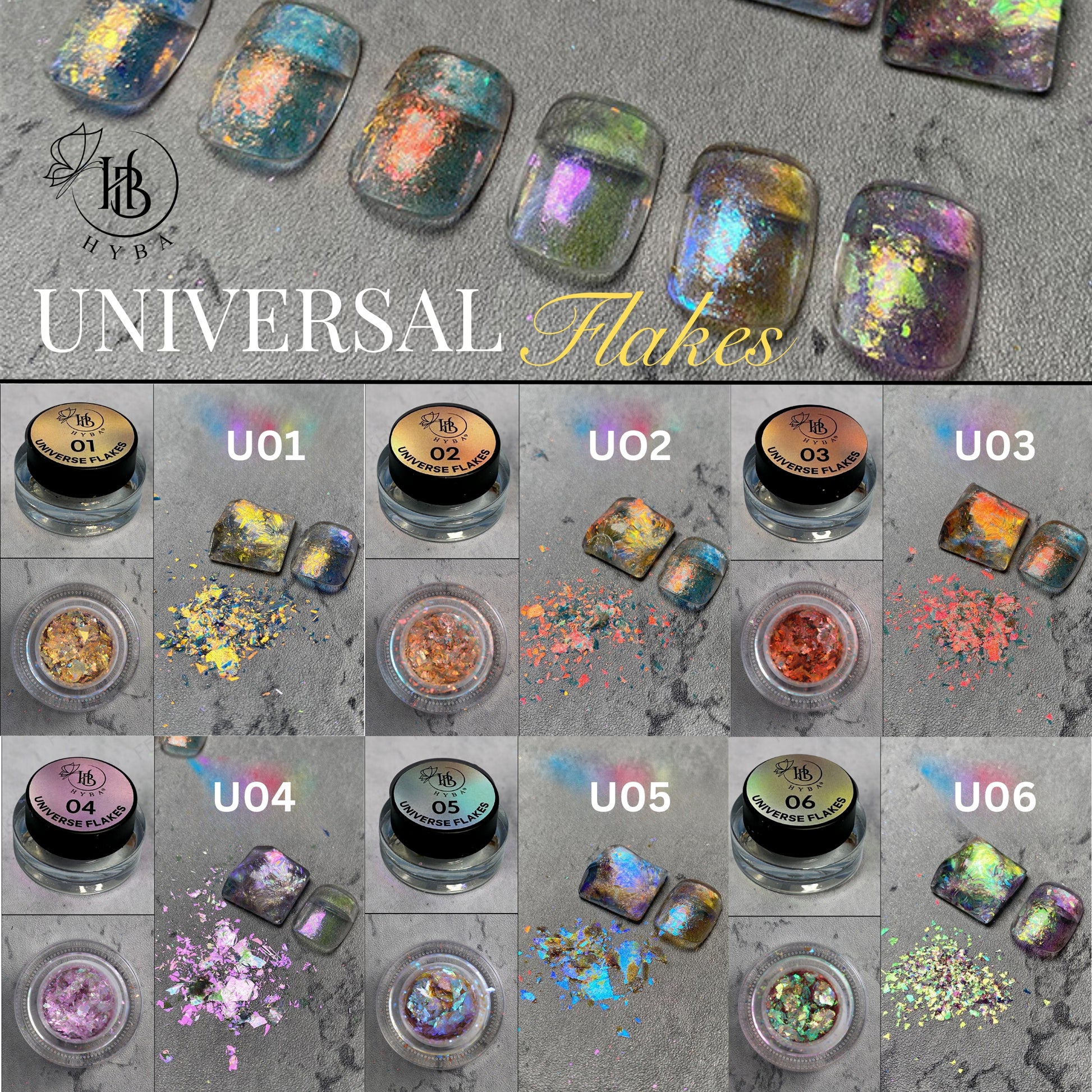 UNIVERSE FLAKES- 6 Colors Box Set - HYBA BEAUTY