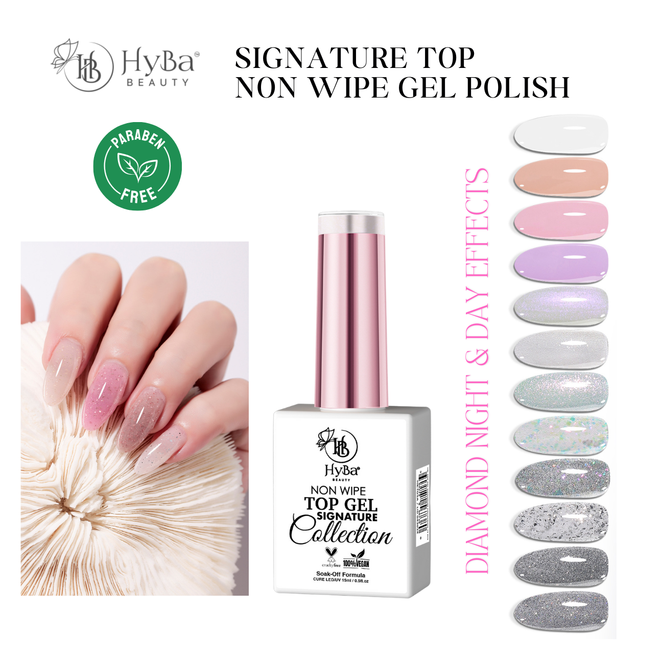 TOP GEL SIGNATURE Collection - 12 Colors - HYBA BEAUTY