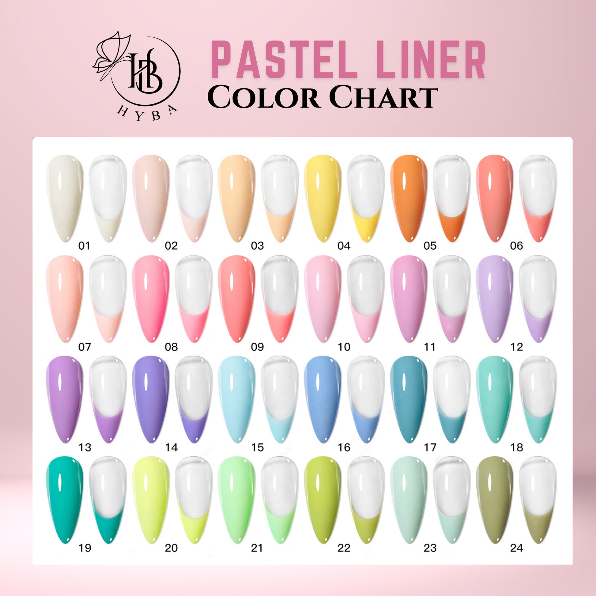 PASTEL Gel Liner Set / 24 colors - HYBA BEAUTY