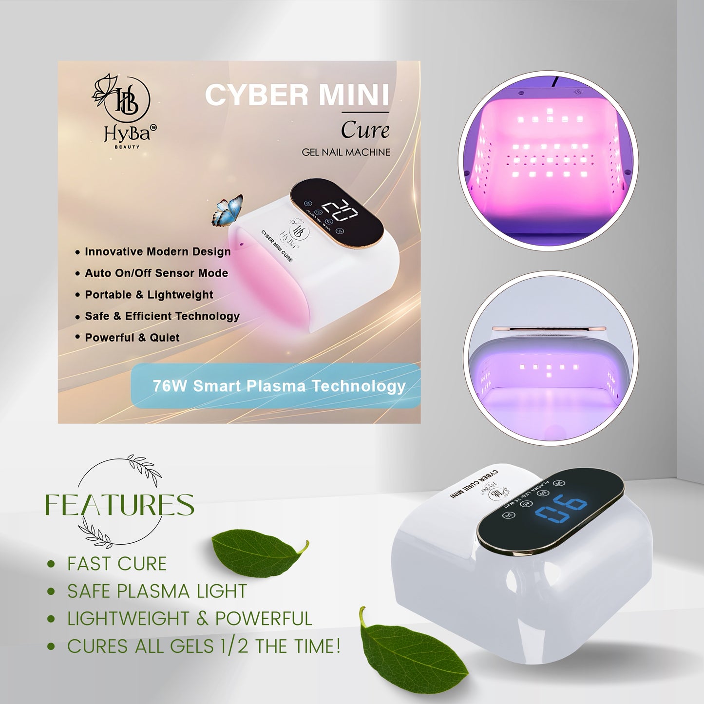 CYBER MINI Cure Nail Gel Machine / 76watts - HYBA BEAUTY