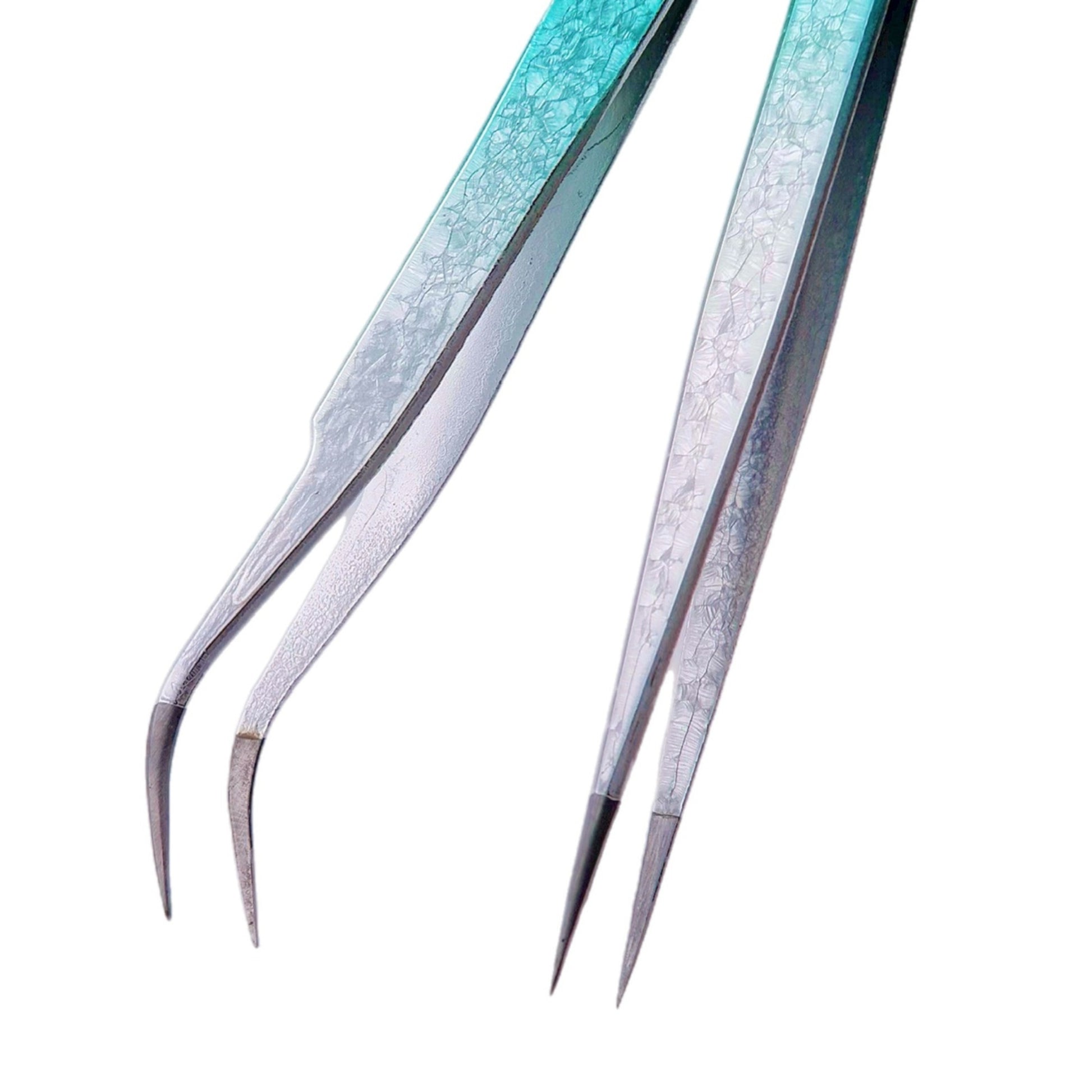 Tweezers Glitter Blue & Silver - 2PK - HYBA BEAUTY