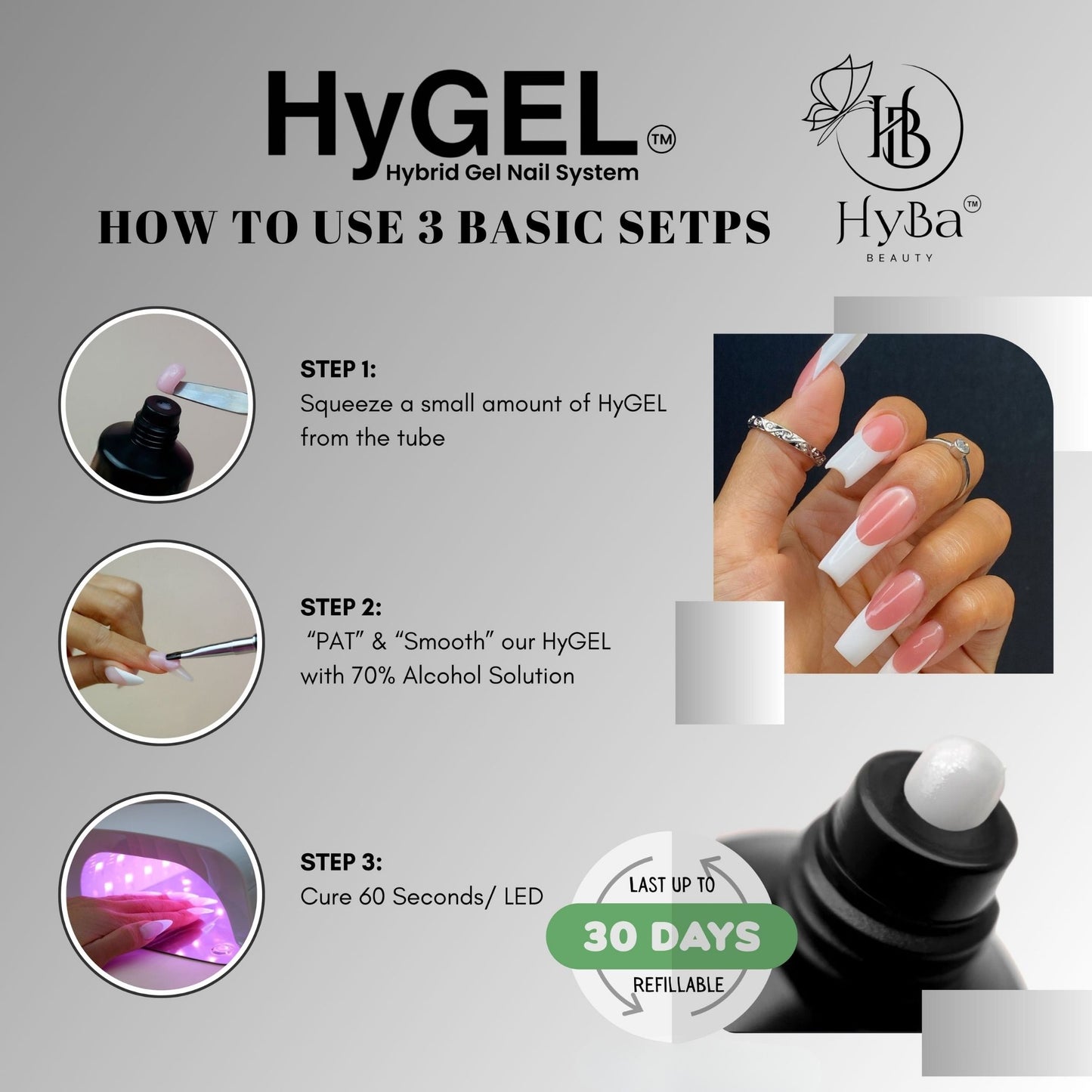 HYBRID GEL STARTER KIT  #1 Perfect FRENCH HyGEL Collection