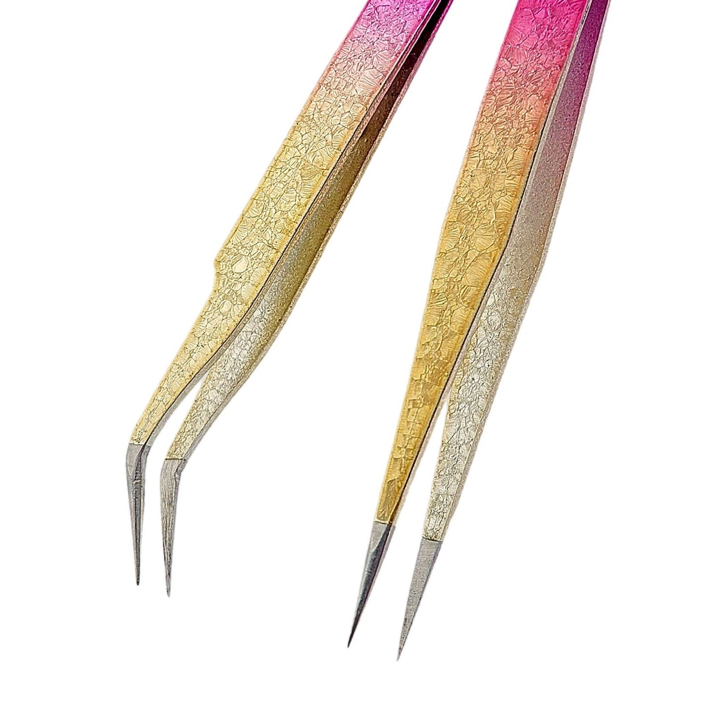 Tweezers Glitter Pink & Gold - 2PK - HYBA BEAUTY