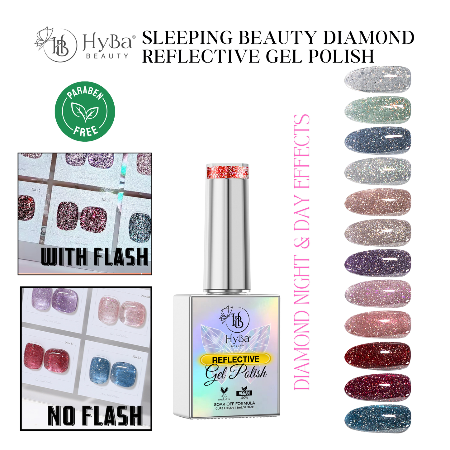 SLEEPING BEAUTY DIAMOND Collection - 12 colors - HYBA BEAUTY