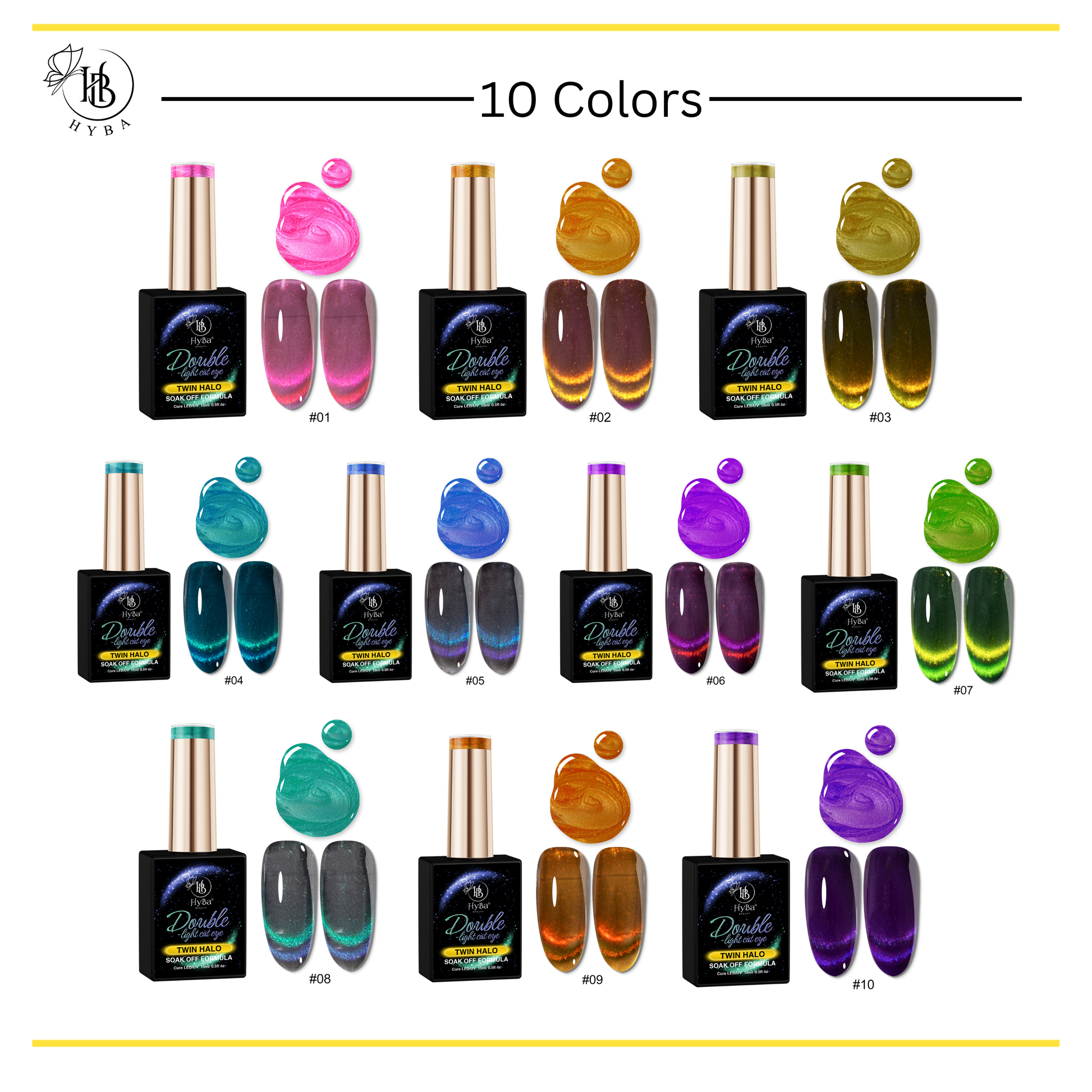 TWIN HALO Cat Eye Gel Collection / 10 Colors - HYBA BEAUTY