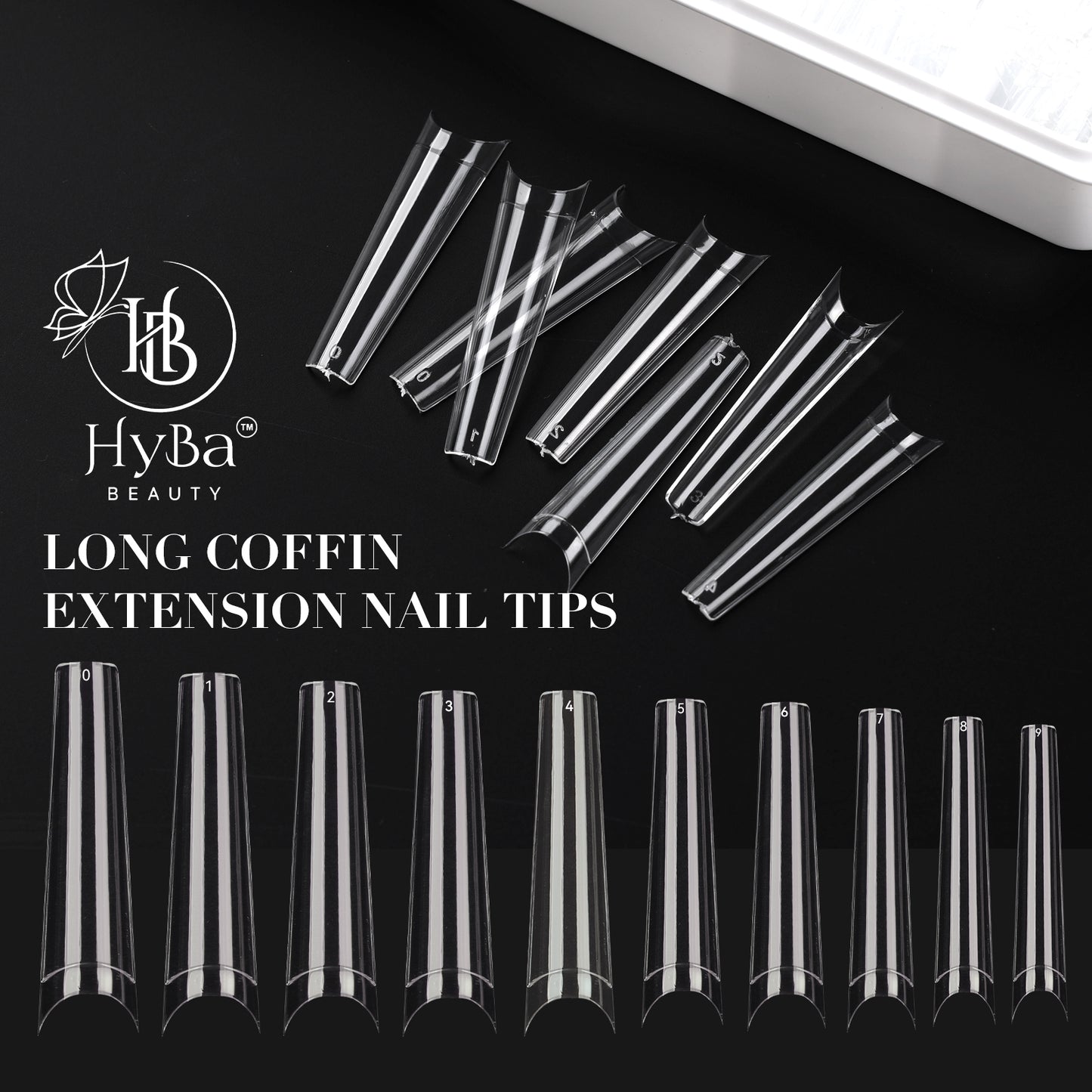 Long Coffin Extension Nail Tips - HYBA BEAUTY