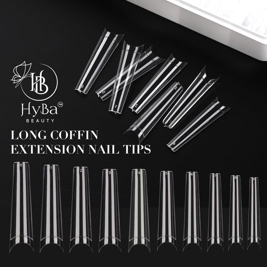 Long Coffin Extension Nail Tips - HYBA BEAUTY