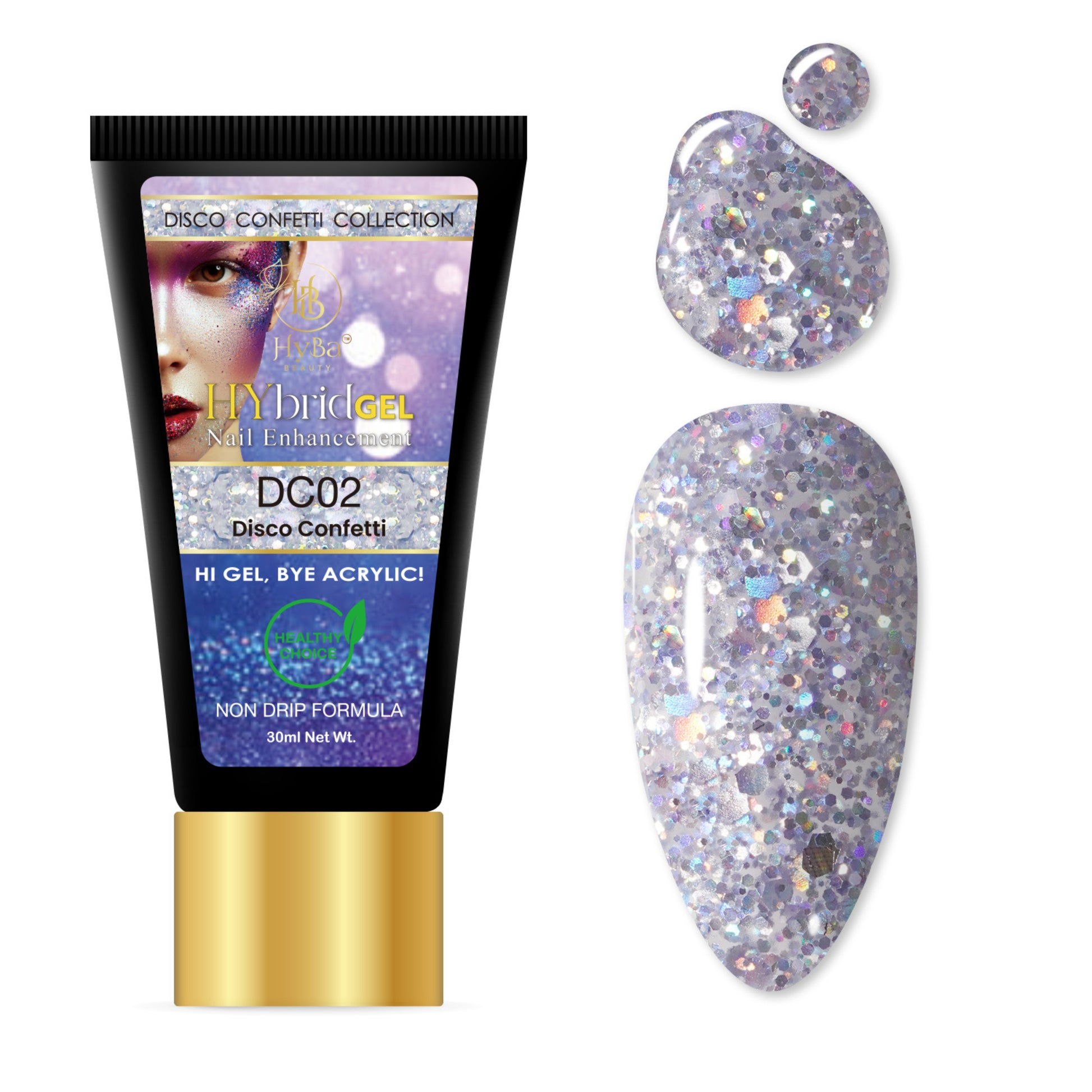 HYBRID GEL - #5 DISCO CONFETTI HyGEL Collection - HYBA BEAUTY