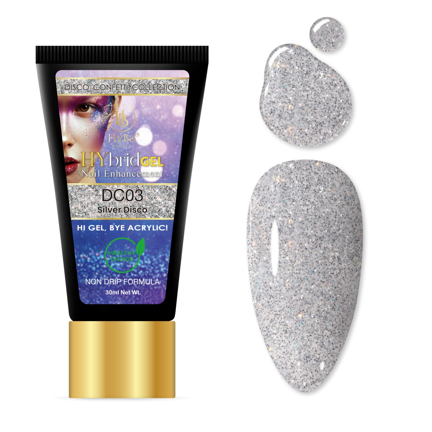 HYBRID GEL - #5 DISCO CONFETTI HyGEL Collection - HYBA BEAUTY