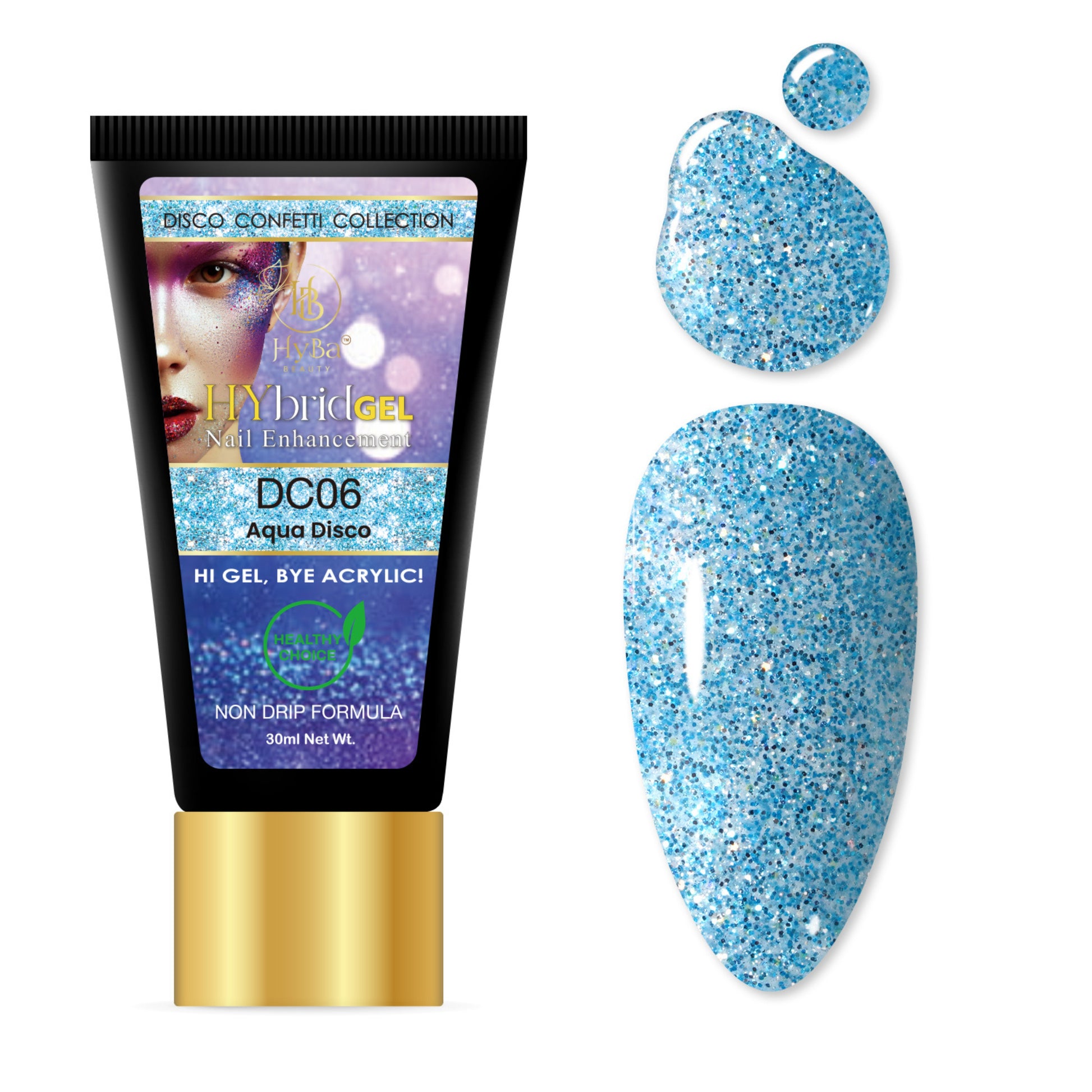 HYBRID GEL - #5 DISCO CONFETTI HyGEL Collection - HYBA BEAUTY