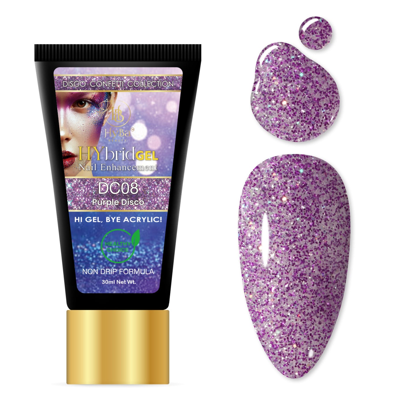 HYBRID GEL - #5 DISCO CONFETTI HyGEL Collection - HYBA BEAUTY