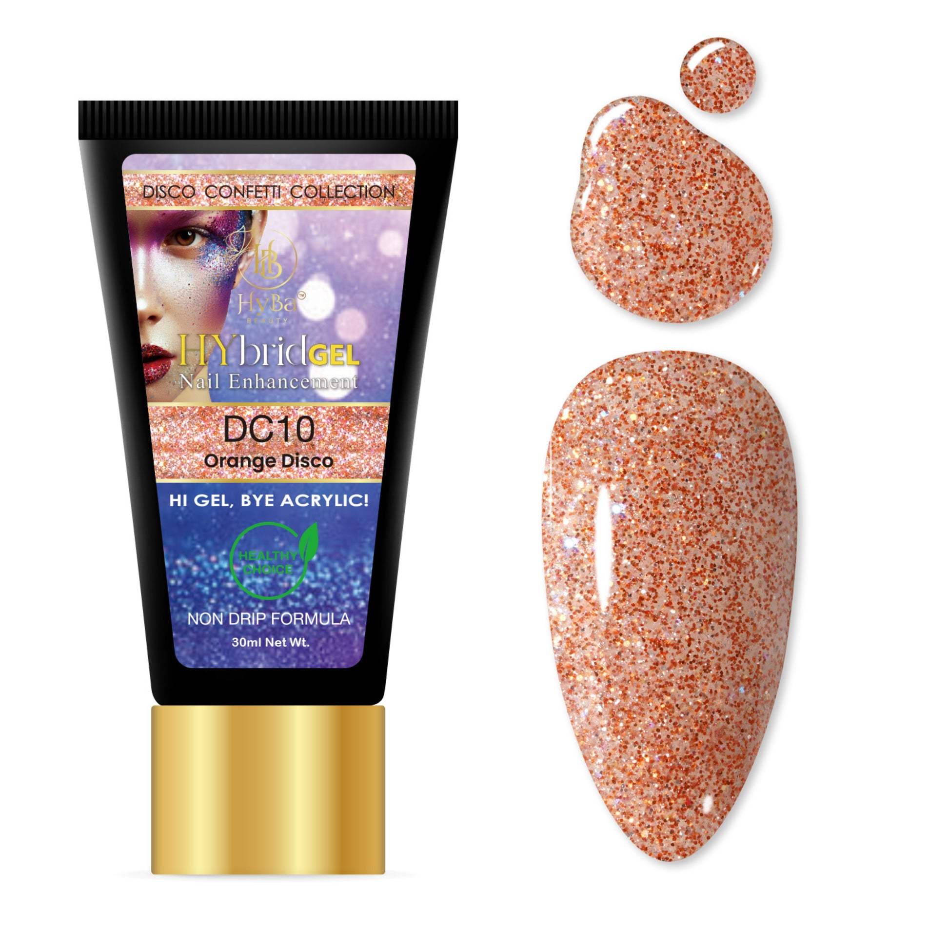 HYBRID GEL - #5 DISCO CONFETTI HyGEL Collection - HYBA BEAUTY