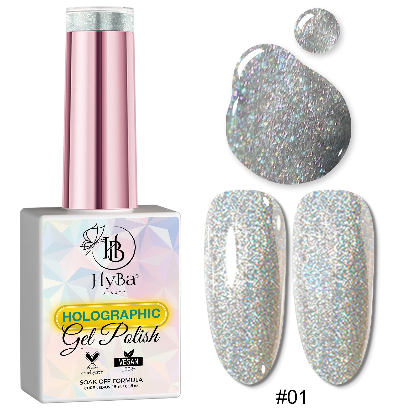 HOLOGRAPHIC Gel Polish Collection - HYBA BEAUTY