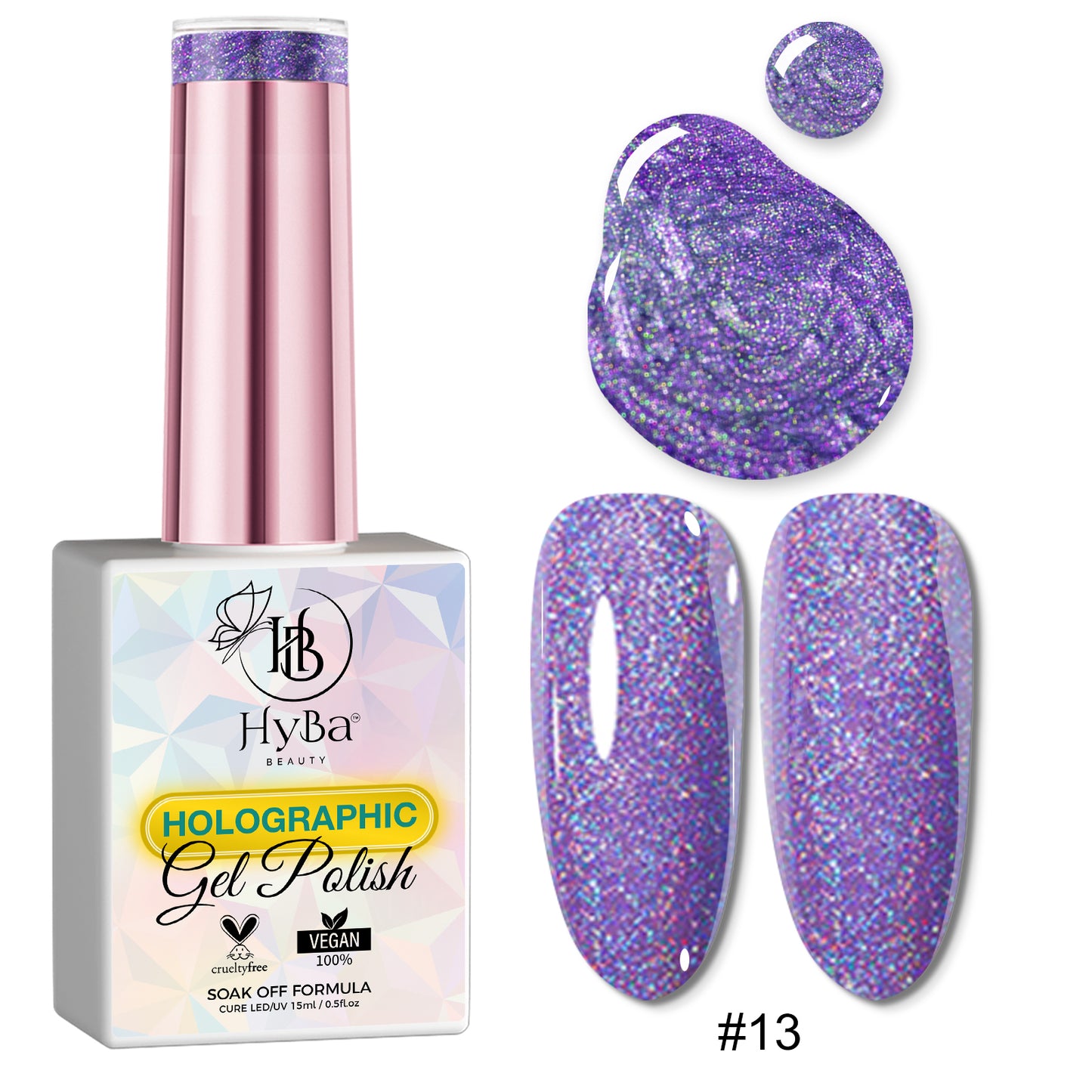 HOLOGRAPHIC Gel Polish Collection - HYBA BEAUTY