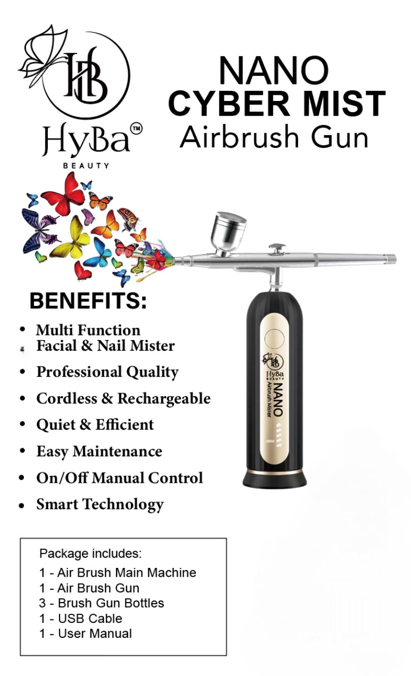 CYBER MIST Airbrush Gun - Rechargeable NANO Mister - HYBA BEAUTY