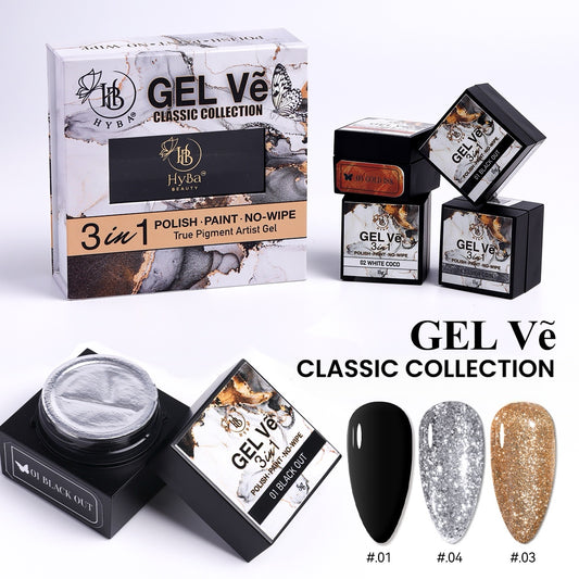 GEL Vẽ  Classic Collection Artist Gel / 4pcs set (15g Each) - HYBA BEAUTY