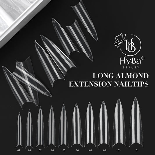 Long Almond Extension Nail Tips - HYBA BEAUTY