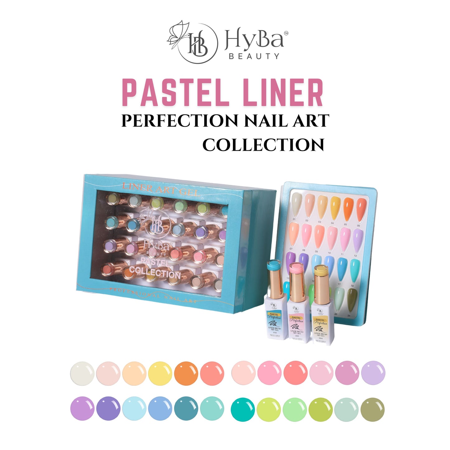 PASTEL Gel Liner Set - 24 colors - HYBA BEAUTY