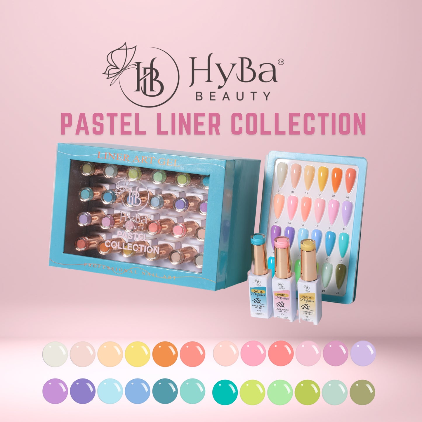 PASTEL Gel Liner Set / 24 colors - HYBA BEAUTY