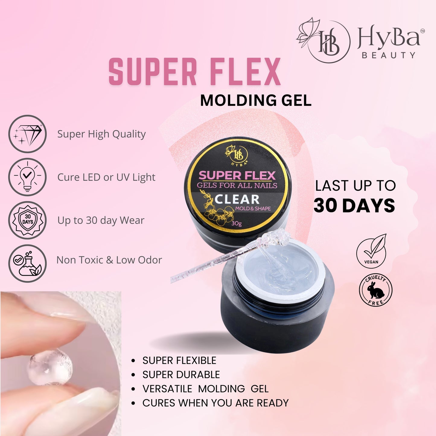 SUPER FLEX Molding Gel 30ml - HYBA BEAUTY